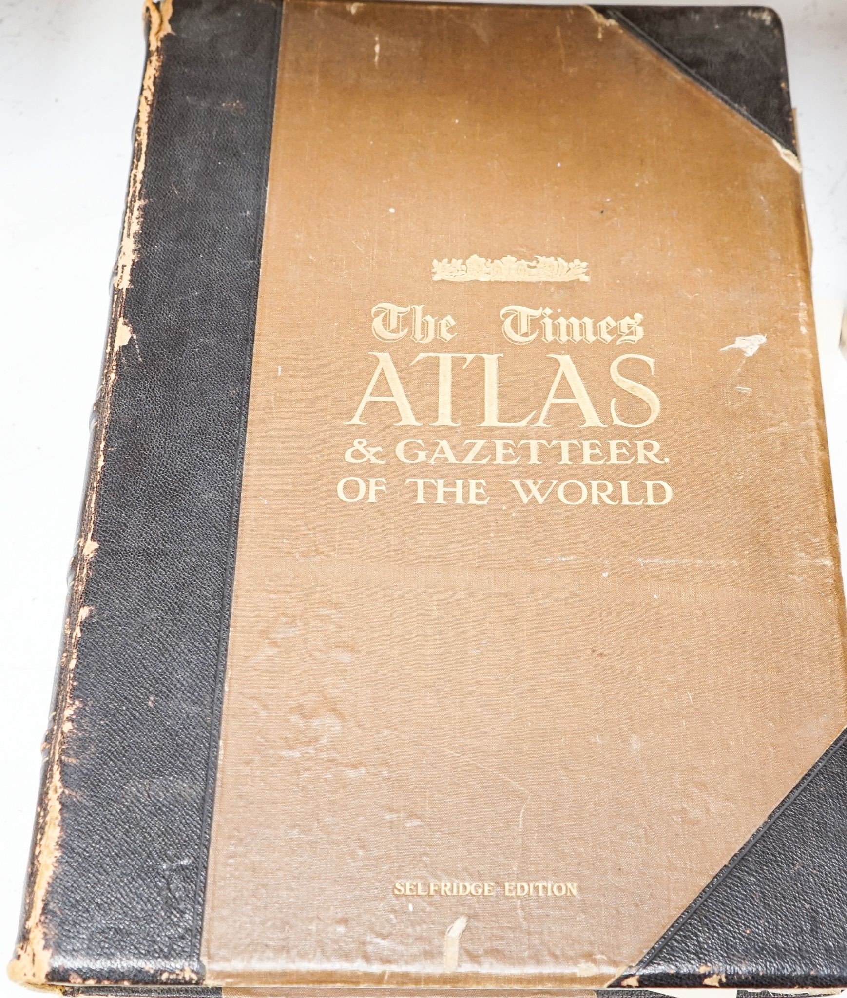 The Times bound atlas, 1921, half calf